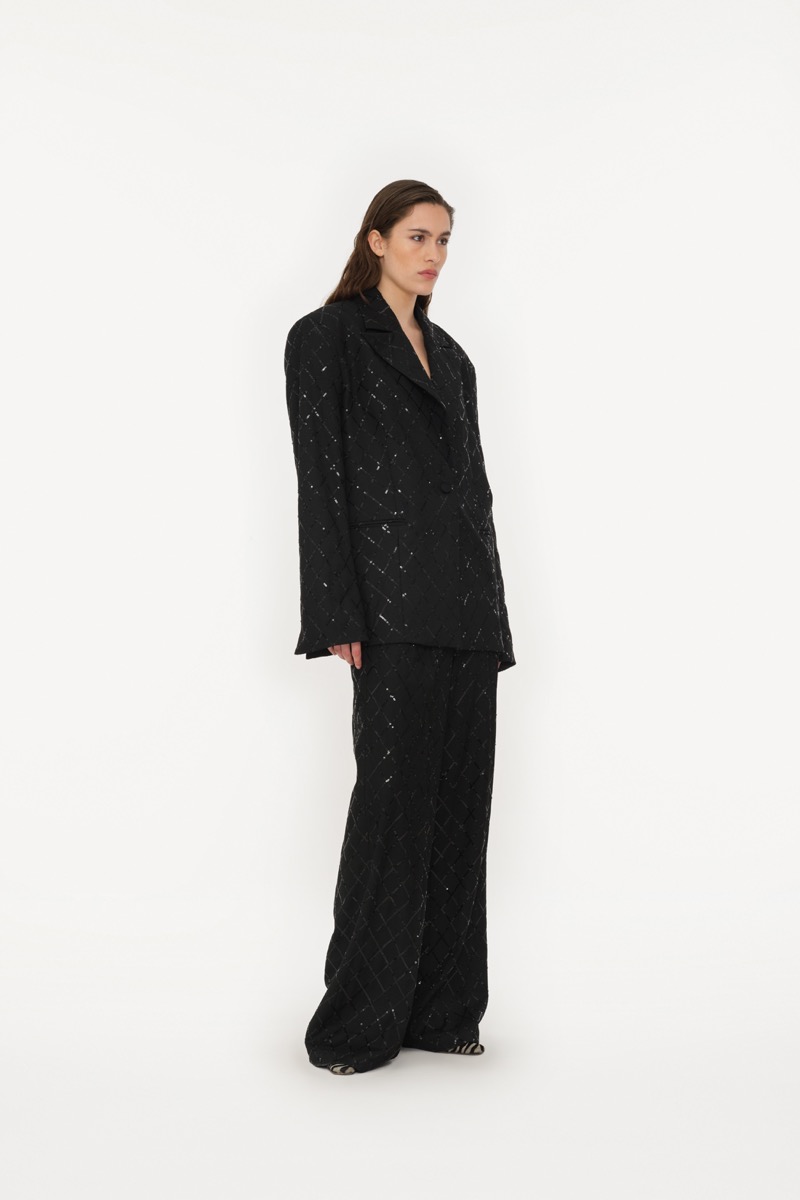 【タイムセール】ROTATE Birger Christensen 新品　パンツ Rotate Birger Christensen Sequinned Denim Straight-Leg Jeans