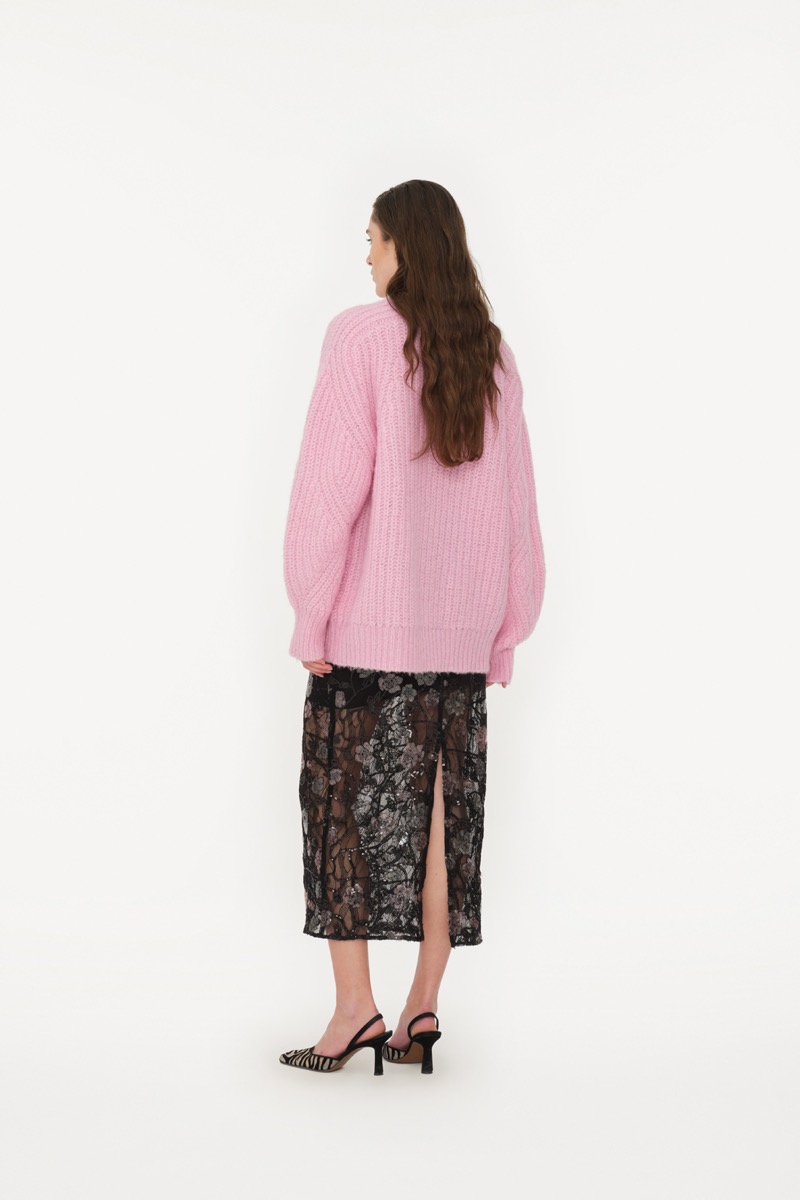 Lace Midi Skirt Black - ROTATE Birger Christensen