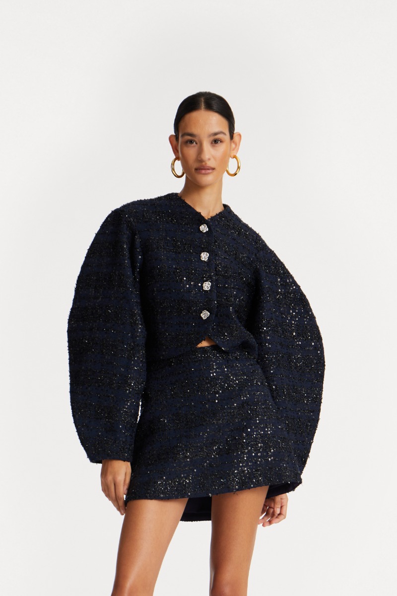 ブルゾン ROTATE FW25 Pleated bomber jacket (115038100 100) Pleated Bomber Jacket Black - ROTATE Birger Christensen