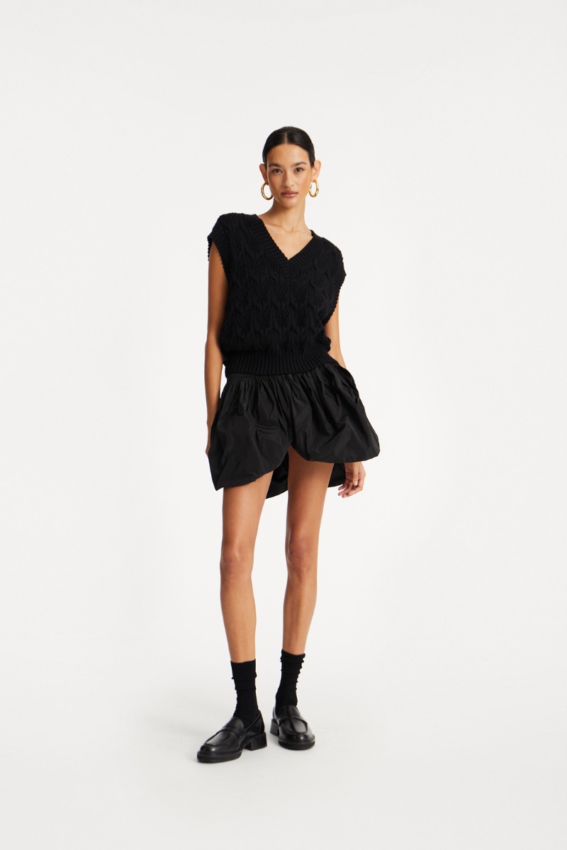 ミニスカート ROTATE FW25 'Mini Balloon' skirt (114371100 100) Mini Balloon Skirt Black - ROTATE Birger Christensen