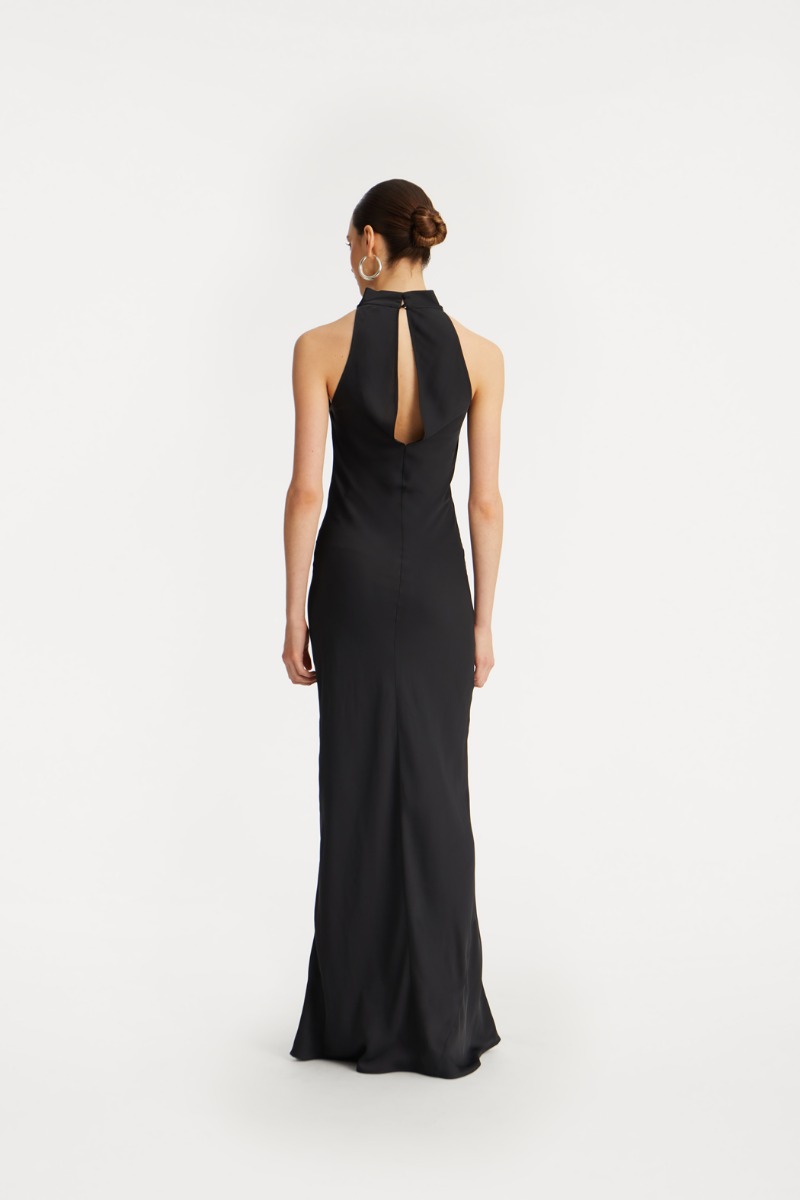 【関税&送料込】Rotate Birger Christensen Long Dress With Bl Satin Maxi Dress Black - ROTATE Birger Christensen