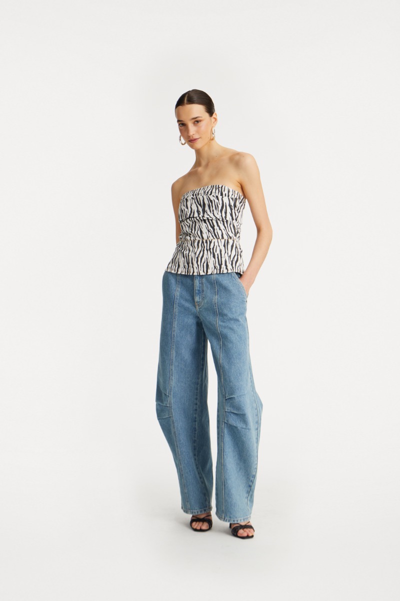 Denim Laced Leg Pants Dark Grey - ROTATE Birger Christensen