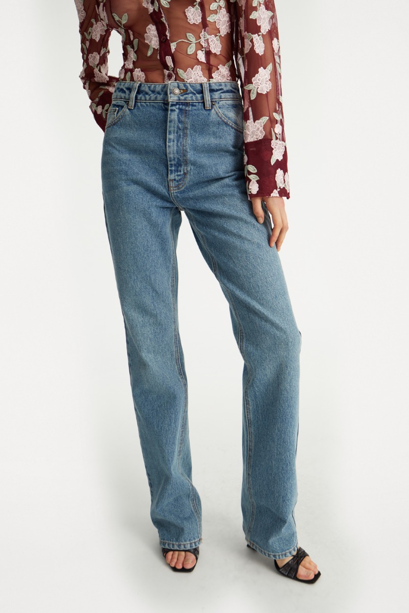 デニム・ジーパン ROTATE BIRGER CHRISTENSEN 'Sculptured' jeans Sculptured Jeans Beige Blue - ROTATE Birger Christensen