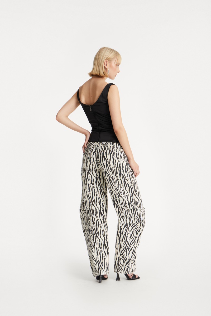 パンツ ROTATE BIRGER CHRISTENSEN 'Printed Twill Cargo' pants ROTATE Birger Christensen PRINTED TWILL CARGO PANTS Black