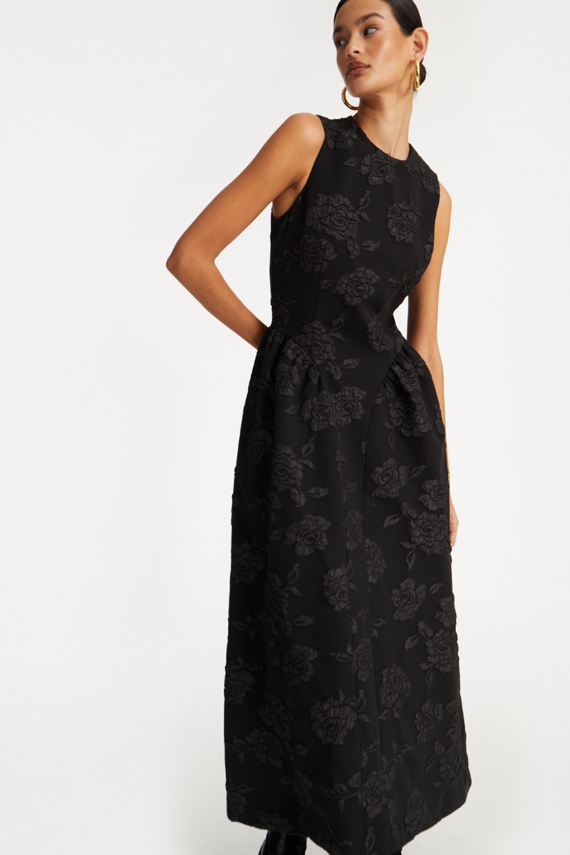 Jacquard Midi Dress Black - ROTATE Birger Christensen