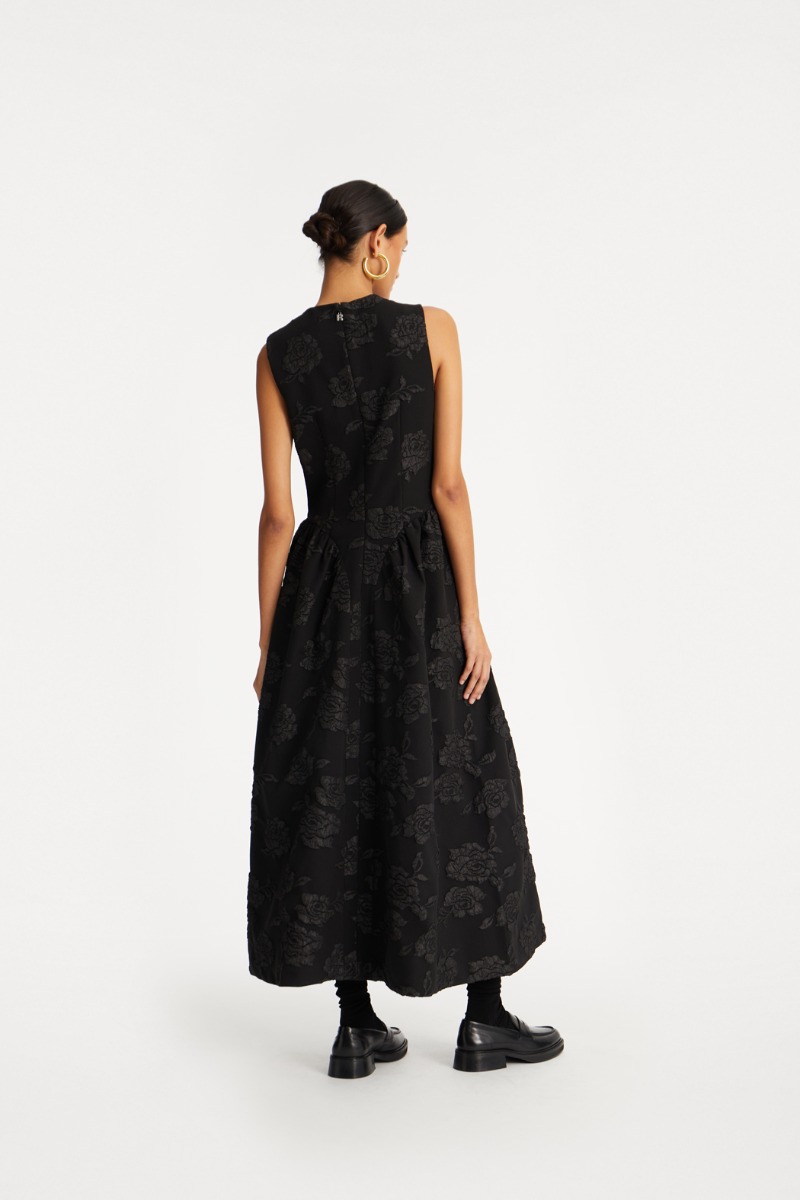 Jacquard Midi Dress Black - ROTATE Birger Christensen
