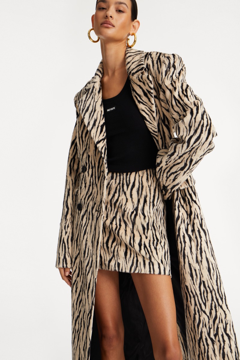スカート ROTATE BIRGER CHRISTENSEN 'Printed Faux Fur' skirt Printed Faux Fur Skirt Black Print - ROTATE Birger Christensen