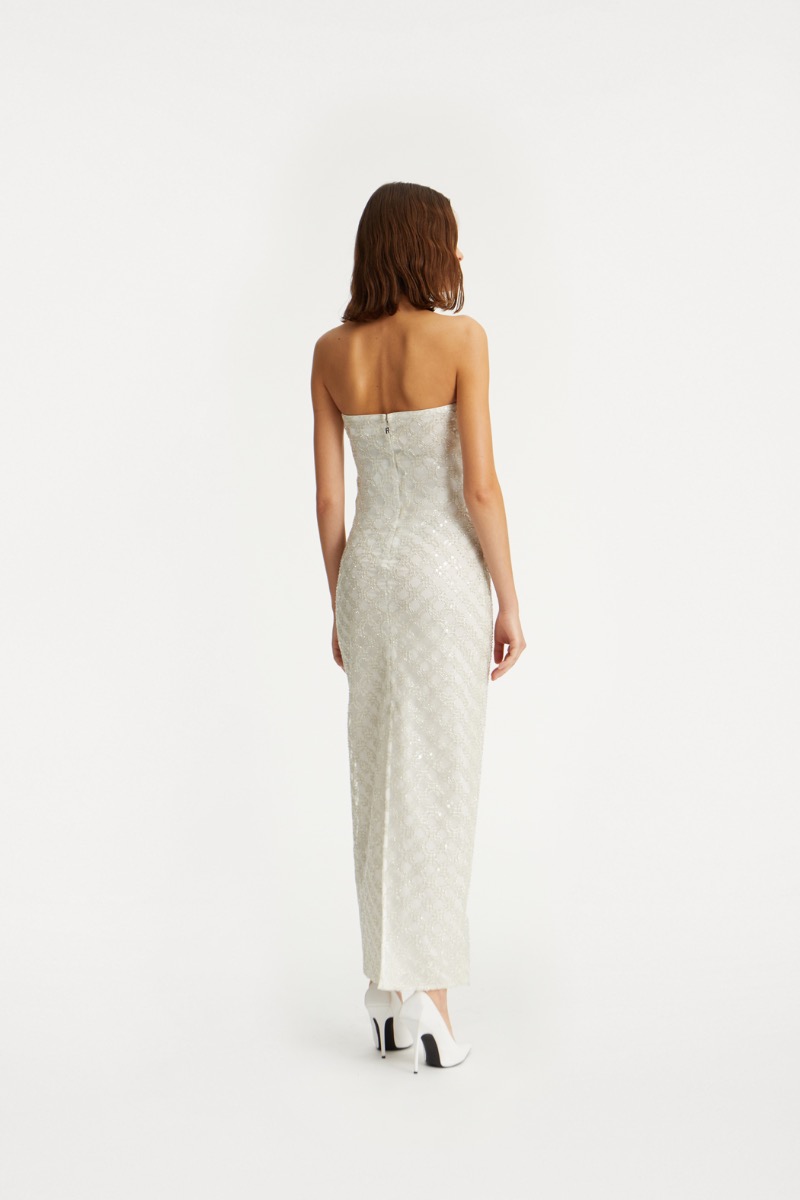 ワンピース ROTATE FW25 'Beaded Maxi Tube' dress (1150492734 2734) Beaded Maxi Tube Dress White - ROTATE Birger Christensen