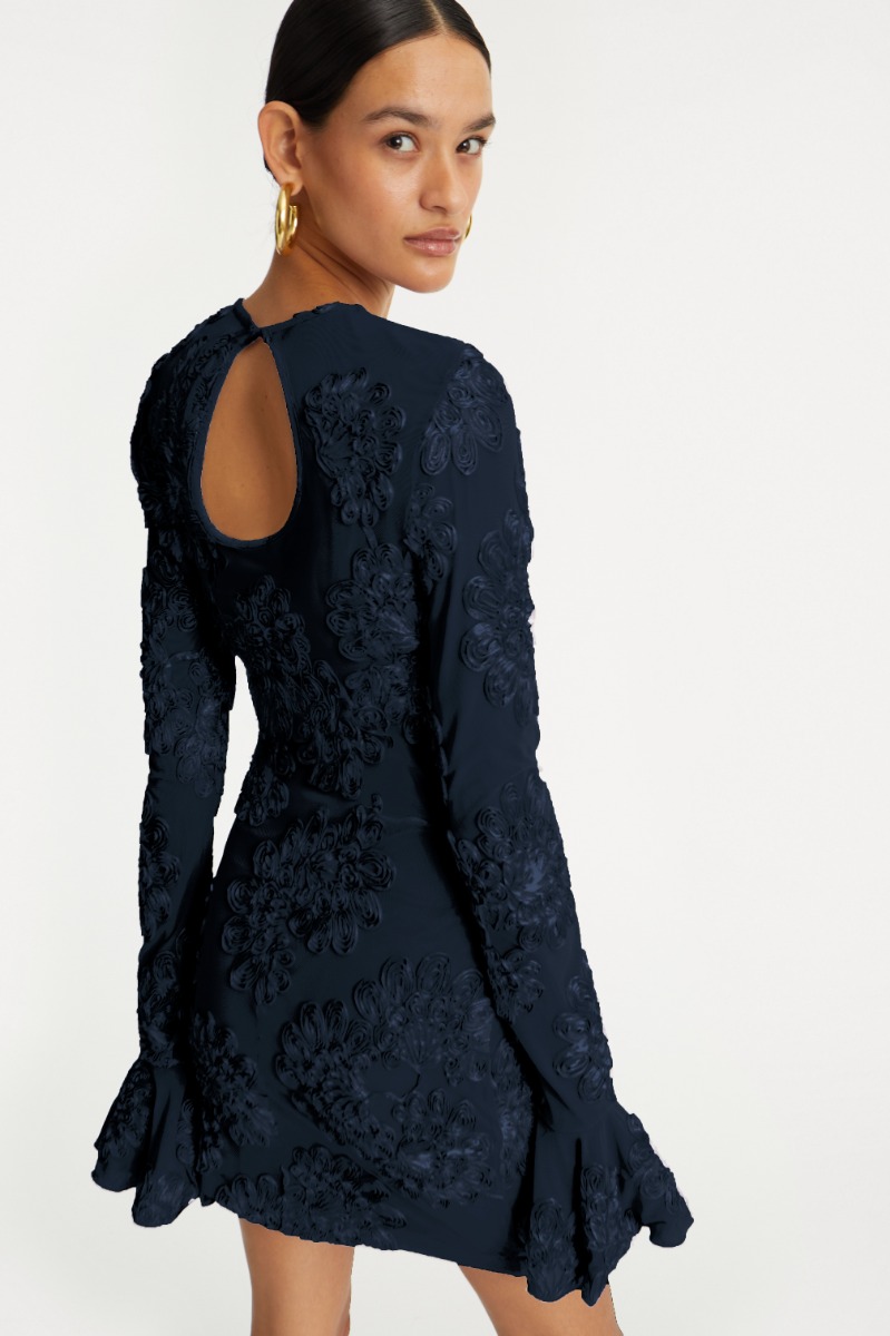 3d Mesh Mini Dress Dark Blue - ROTATE Birger Christensen