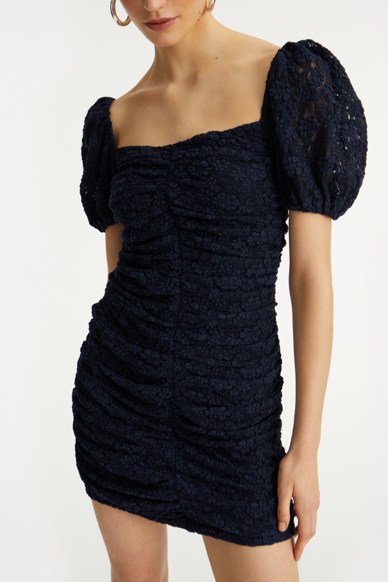 Lace Mini Dress Dark Blue - ROTATE Birger Christensen