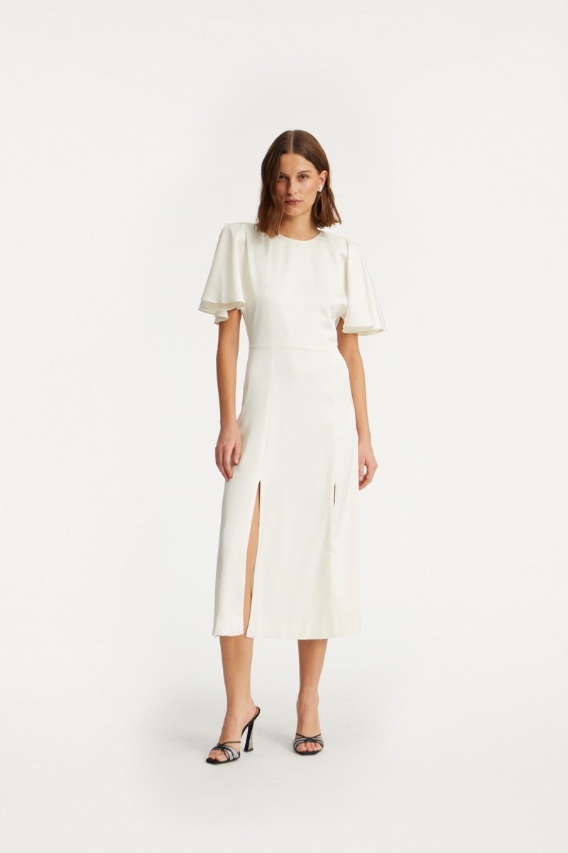 Satin Pearl Corset Dress White - ROTATE Birger Christensen