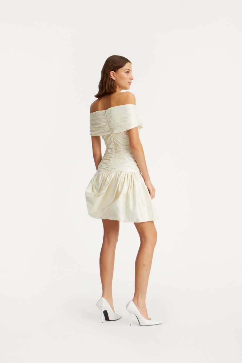 オールインワン・サロペット Rotate Off Shoulder Mini Dress Off Shoulder Mini Dress Creme White - ROTATE Birger Christensen
