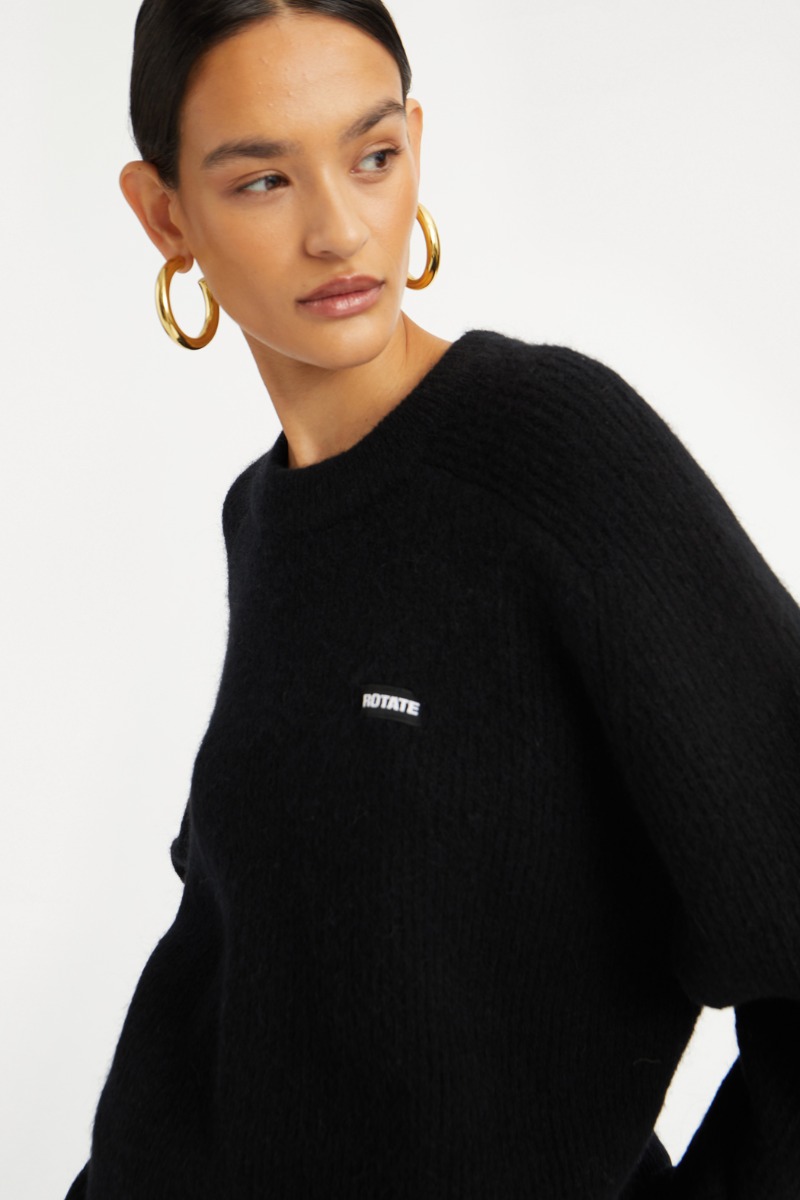【関税&送料込】Rotate Birger Christensen Black Oversize Bla ROTATE Birger Christensen Oversized Sweater Black | BSTN Store