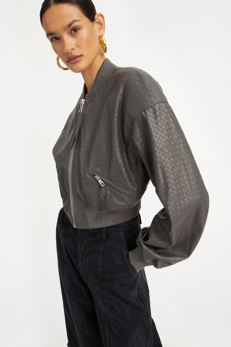 Cropped Braided Jacket Black - ROTATE Birger Christensen