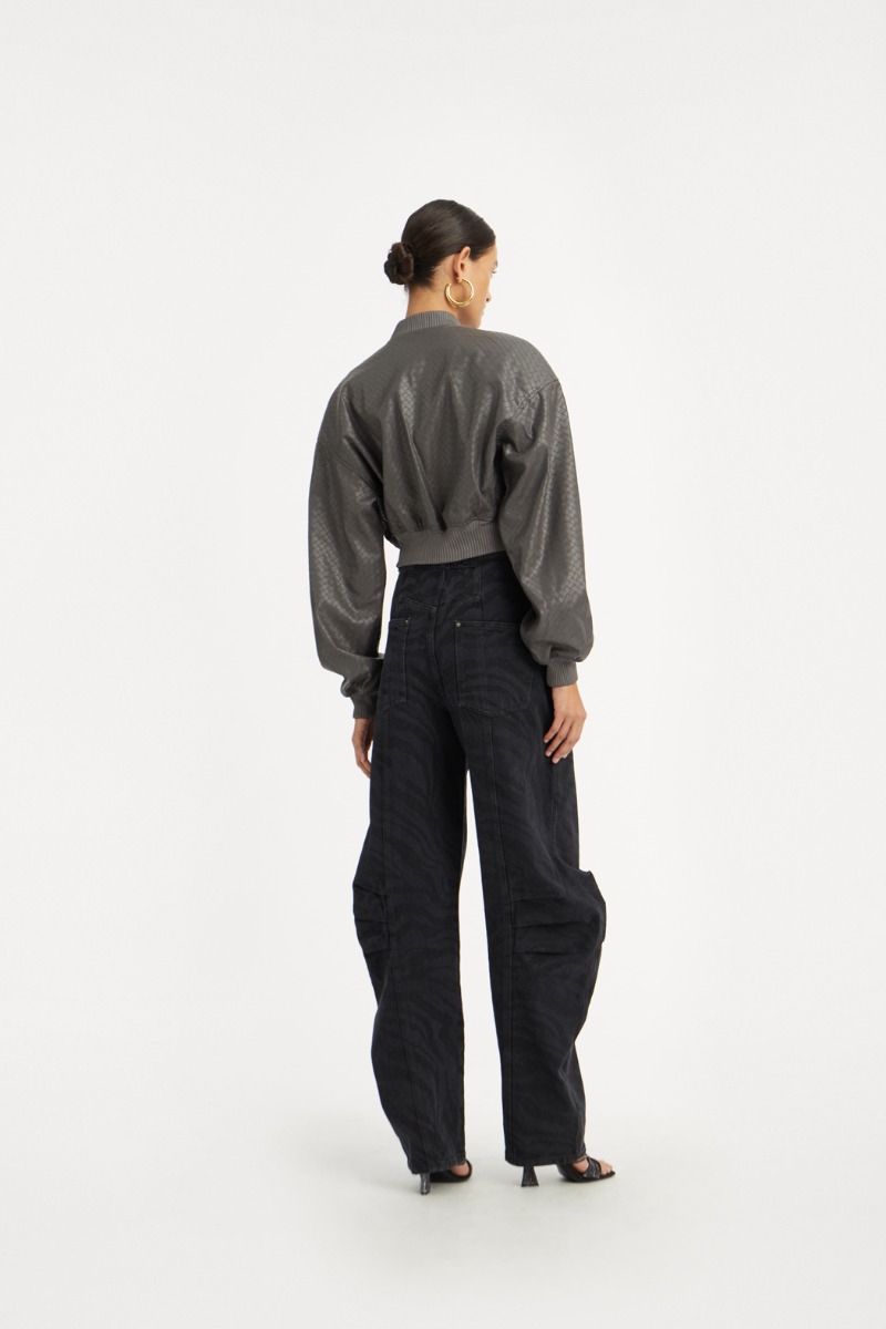 【ROTATE BIRGER CHRISTENSEN】ジャケット クリスタル付き Rotate Birger Christensen Embellished Denim Cropped Biker