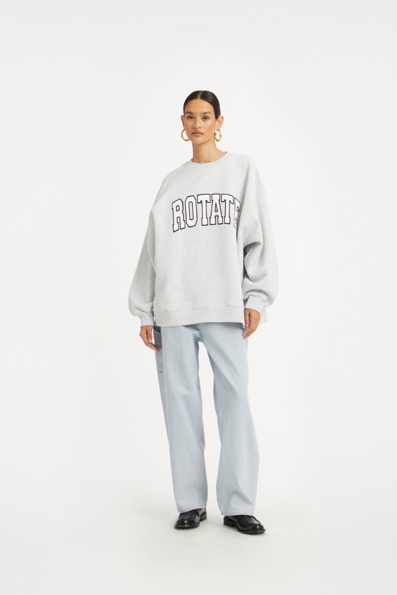 Heavy Sweat Crewneck Light Grey - ROTATE Birger Christensen