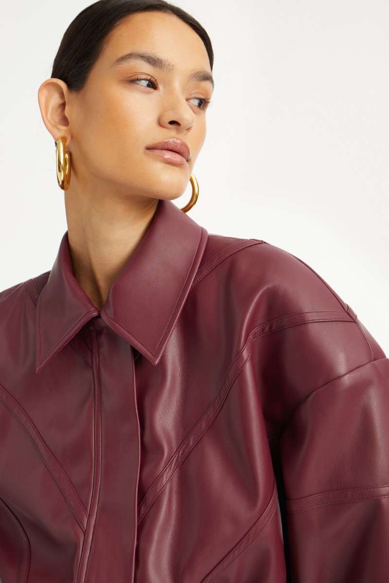 ブルゾン Rotate Birger Christensen Black Pleated Bomber With Zip Pleated Bomber Jacket Black - ROTATE Birger Christensen