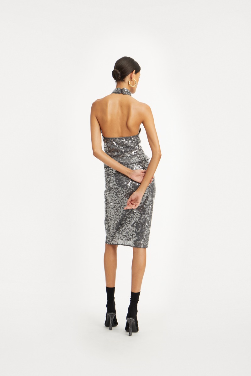 スカート ROTATE FW25 'Net Sequin Midi' skirt (1143463059 3059) Rotate Net Sequin Midi Skirt - Dark Grey – The Frankie Shop