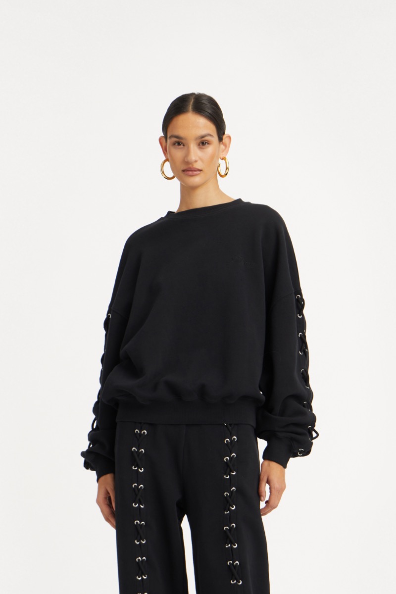 その他 ROTATE FW25 'Heavy Sweat' sweatshirt (113427100 100) Heavy Sweat Crewneck Black - ROTATE Birger Christensen