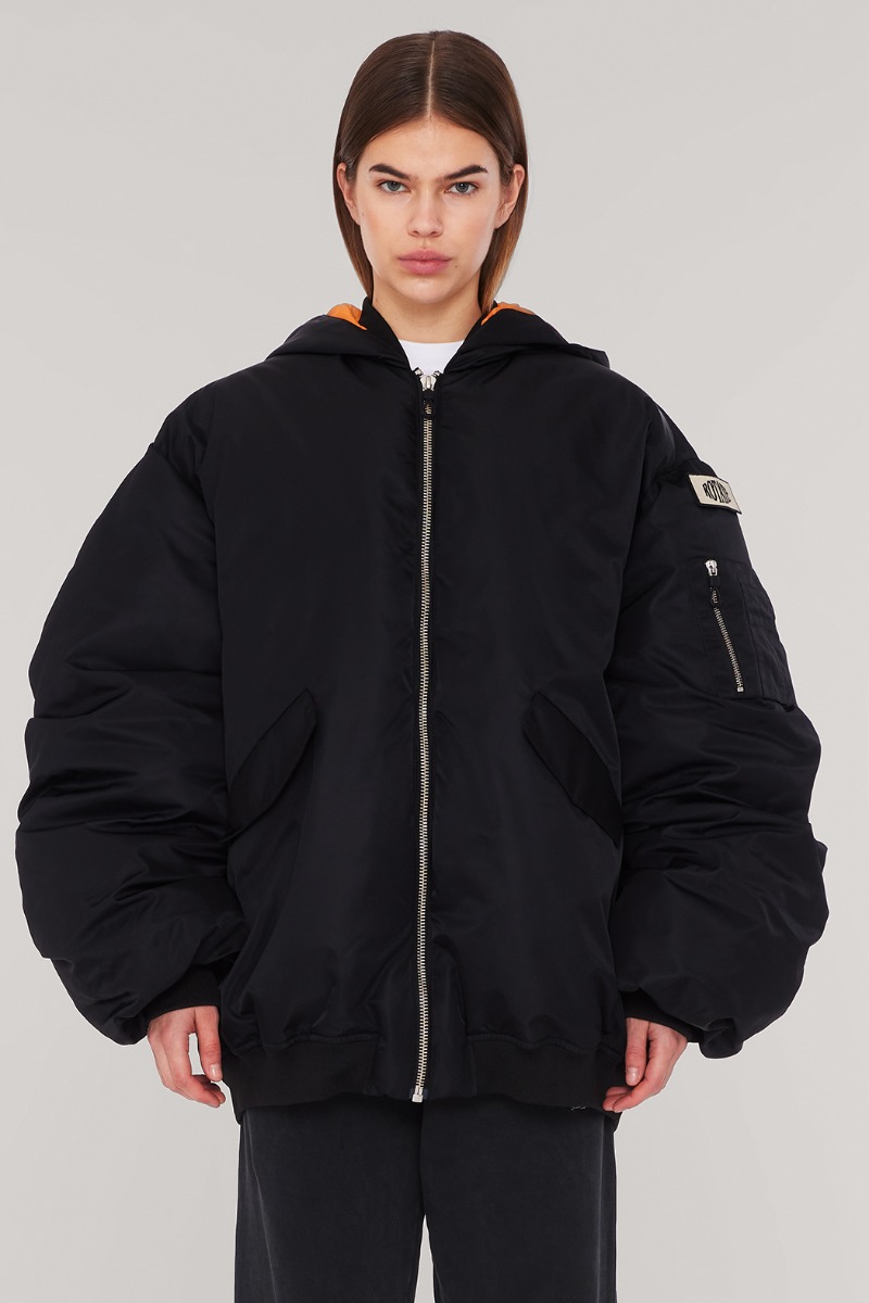 Oversized Bomber Jacket Black ROTATE Birger Christensen