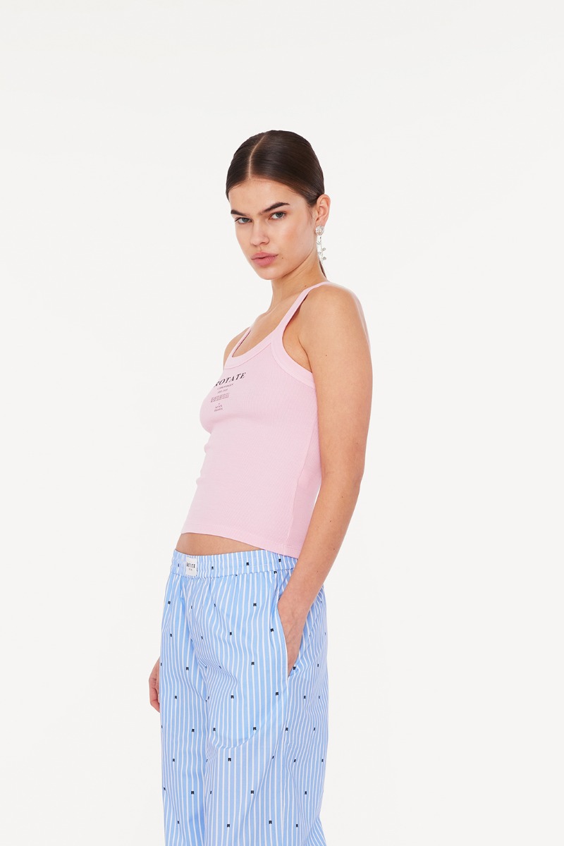 Ribbed Tank Top Light Pink - ROTATE Birger Christensen