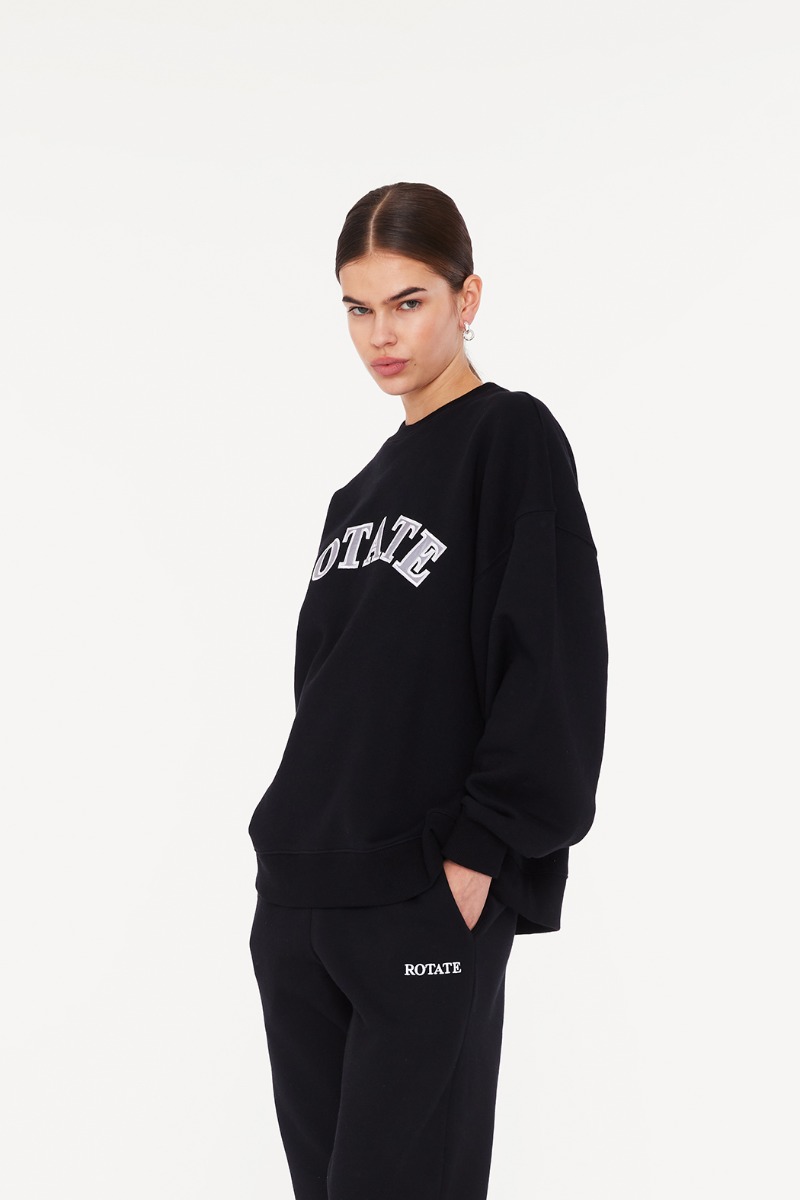 その他 ROTATE FW24 'Logo Crewneck' sweatshirt (1125031176 1176) Sweat Logo Crewneck Black - ROTATE Birger Christensen