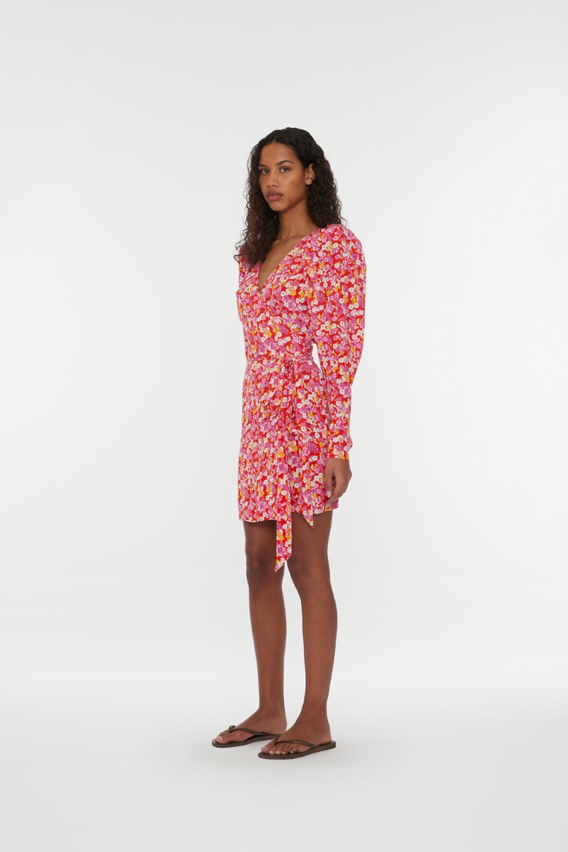 Joenie jacquard wrap dress best sale